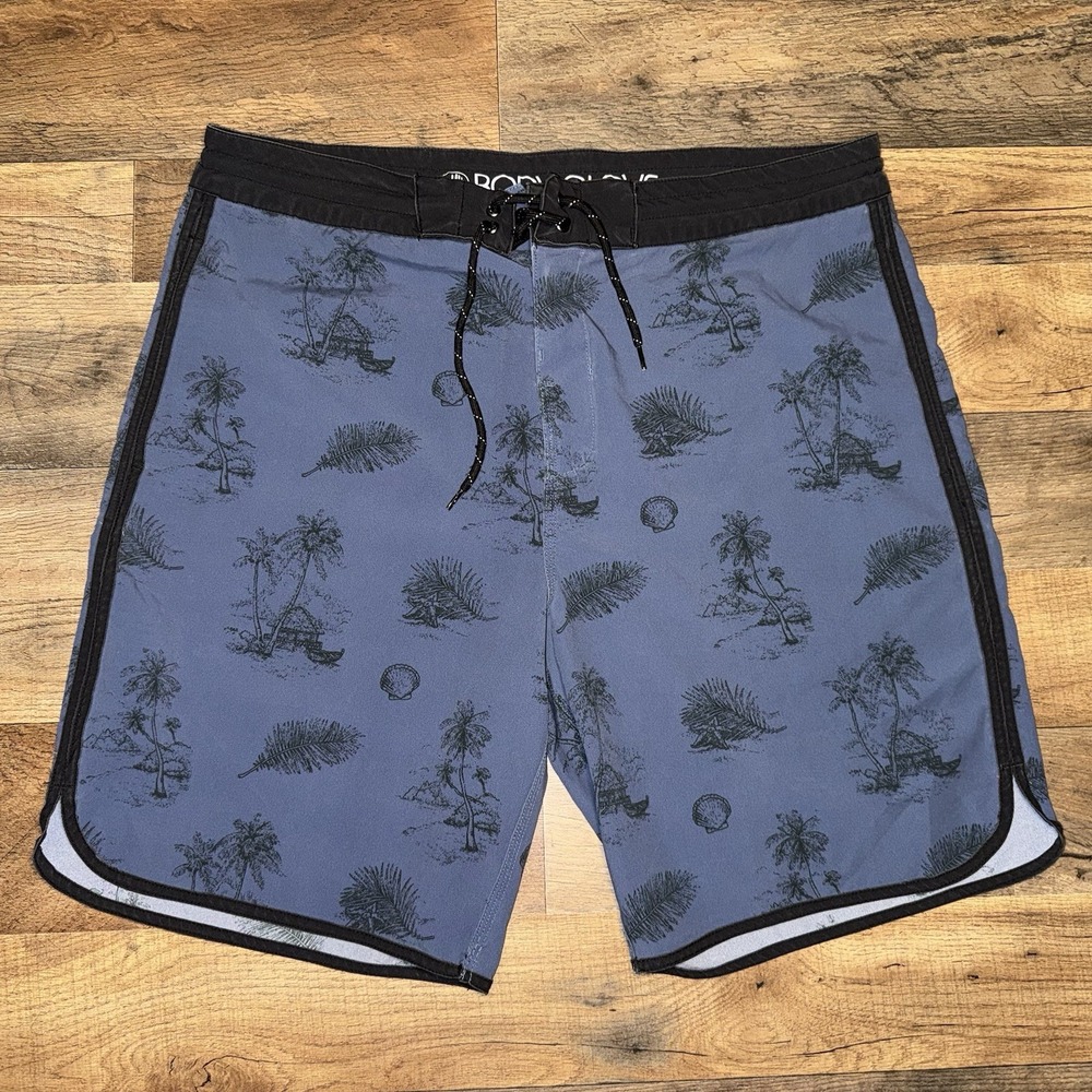 Body Glove Boardshorts Men's Size 34 Blue Shells Palm Trees